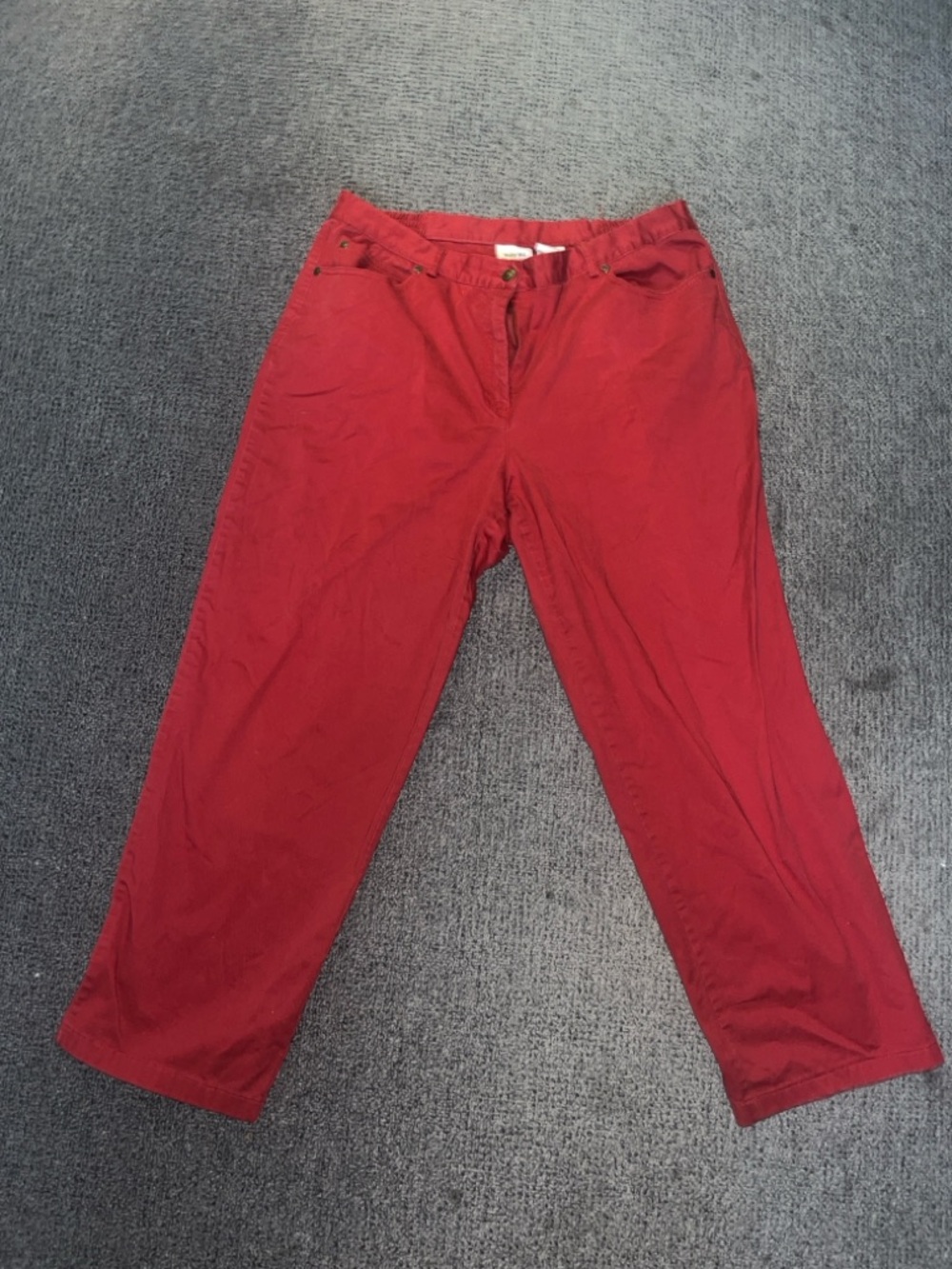 Ruby Rd Red Cropped Pants Size 12 Casual Capri Style